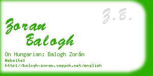 zoran balogh business card
