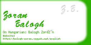 zoran balogh business card